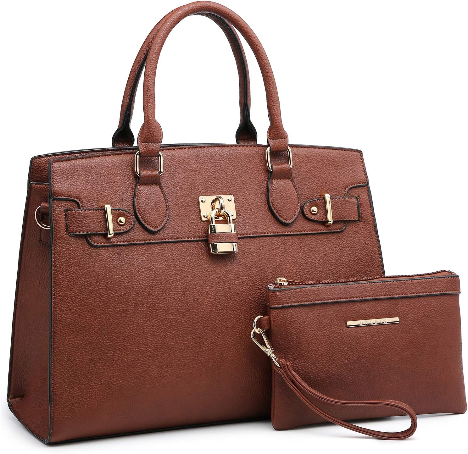 Women Handbags and Purses Ladies Shoulder Bag Top Handle Satchel Tote Work Bag with Matching Clutch