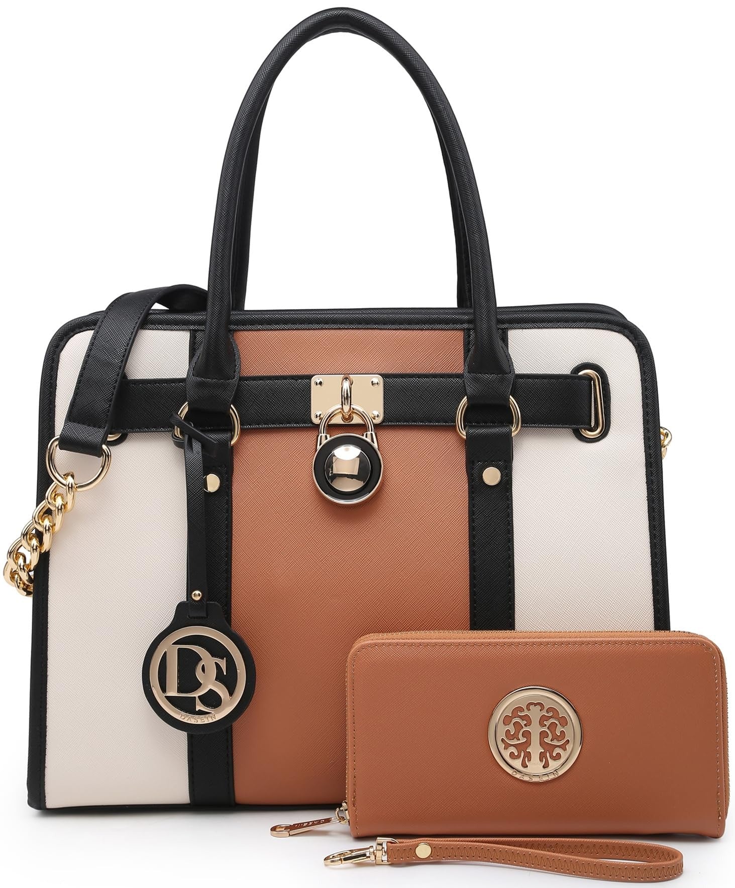 Handbags Purses Set for Women Top Handle Satchel Shoulder Bags Large Work Tote Bag with Matching Wallet