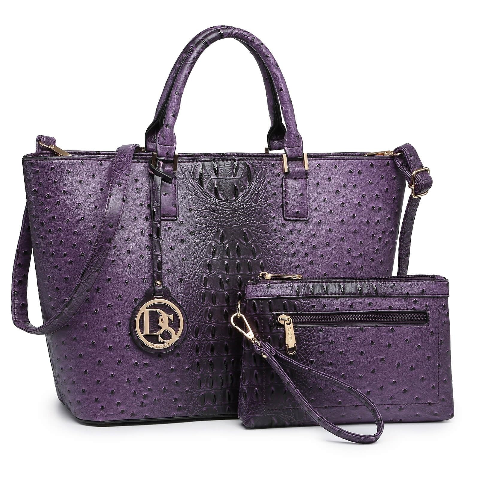 Women Satchel Purse Handbag Shoulder Bag Work Tote Bag with Matching Clutch