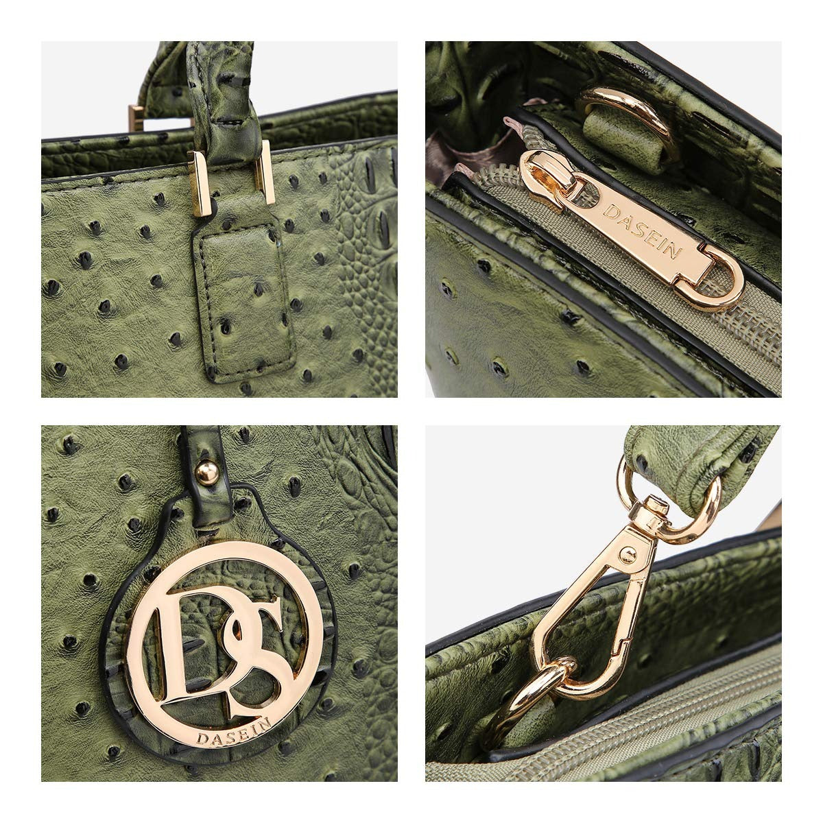 Women Satchel Purse Handbag Shoulder Bag Work Tote Bag with Matching Clutch