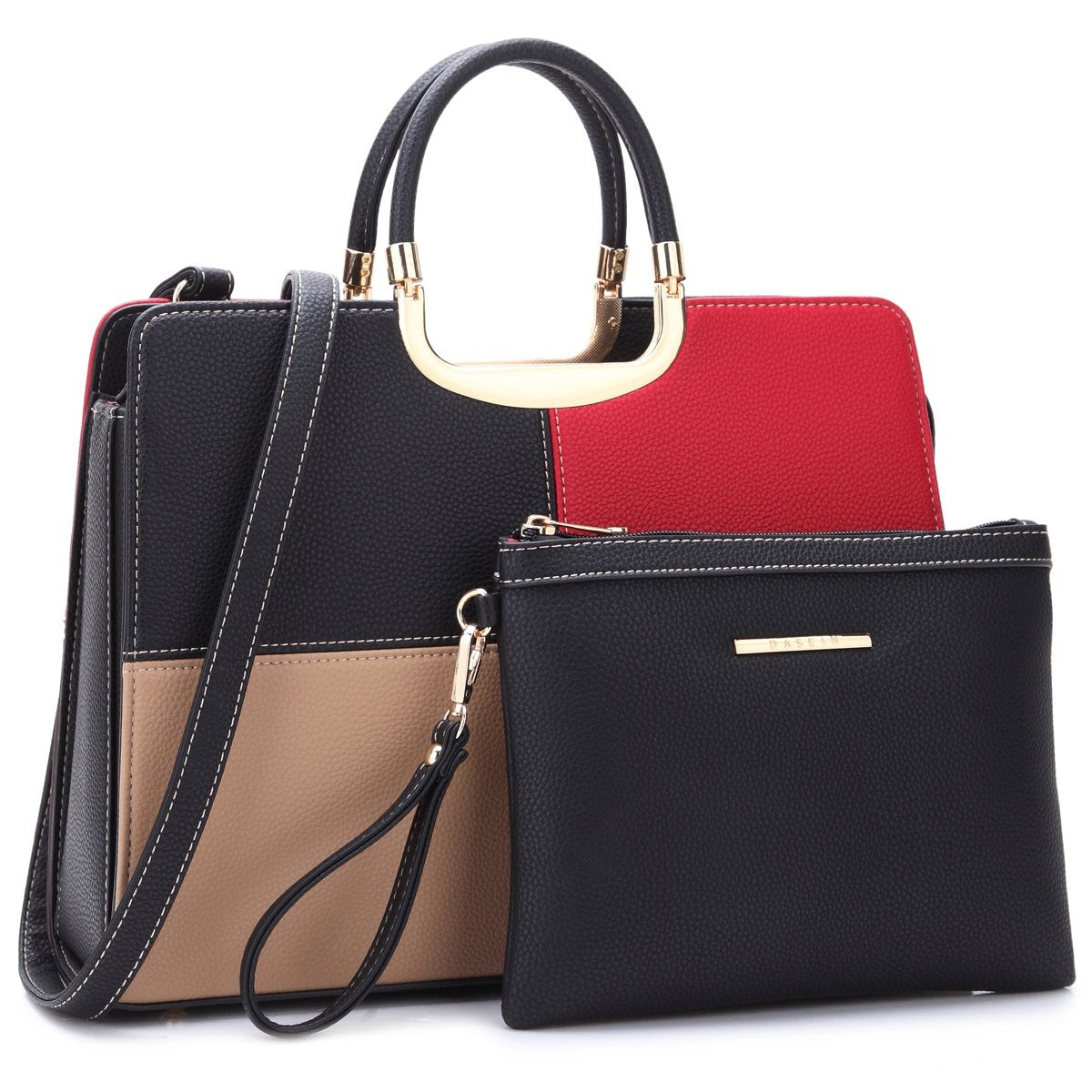 Womens Handbag Top Handle Shoulder Bag Tote Satchel Purse Work Bag with Matching Wallet