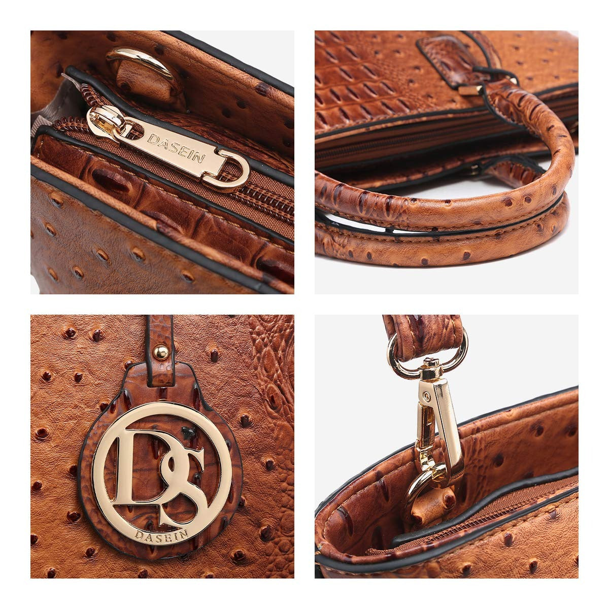 Women Satchel Purse Handbag Shoulder Bag Work Tote Bag with Matching Clutch