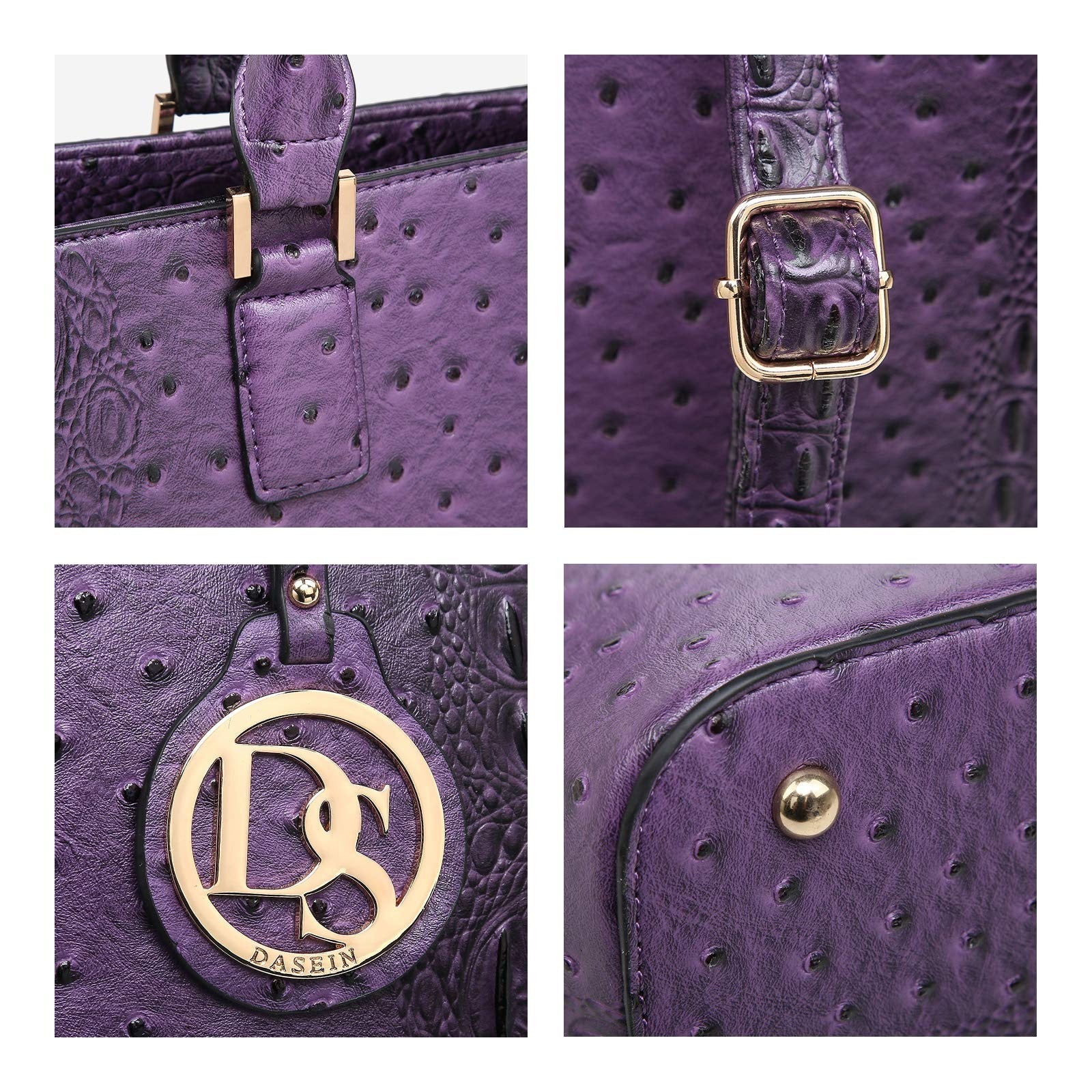 Women Satchel Purse Handbag Shoulder Bag Work Tote Bag with Matching Clutch