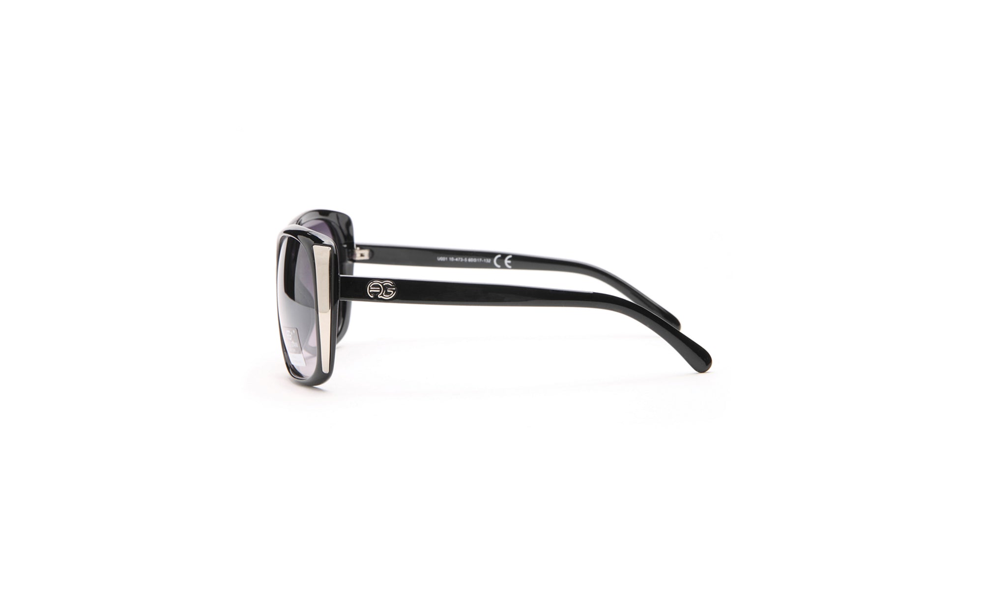 Dasein Feminine Fashion Thick Frame Sunglasses with Stripe Accent