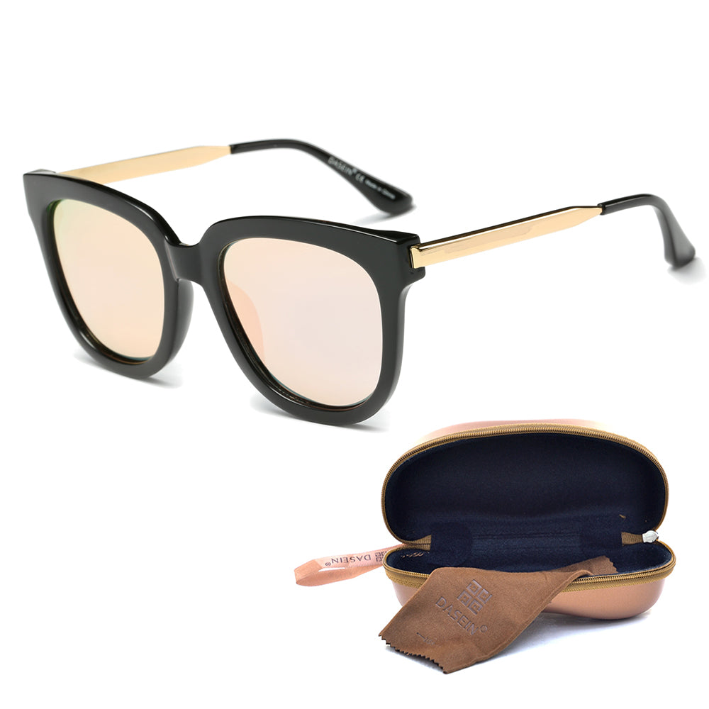 Women's Square Sunglasses Polarized Colored Lens Full Rim Frame Glasses