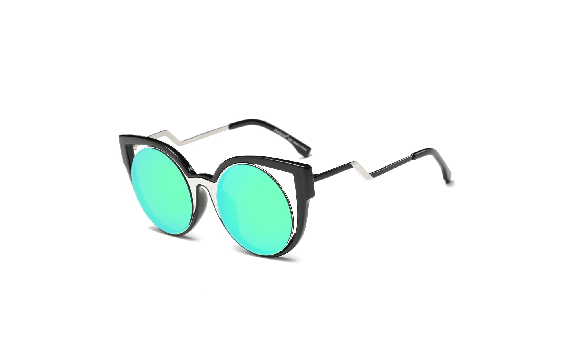 Dasein Fashion Round Polarized Sunglasses with Zigzag Arms
