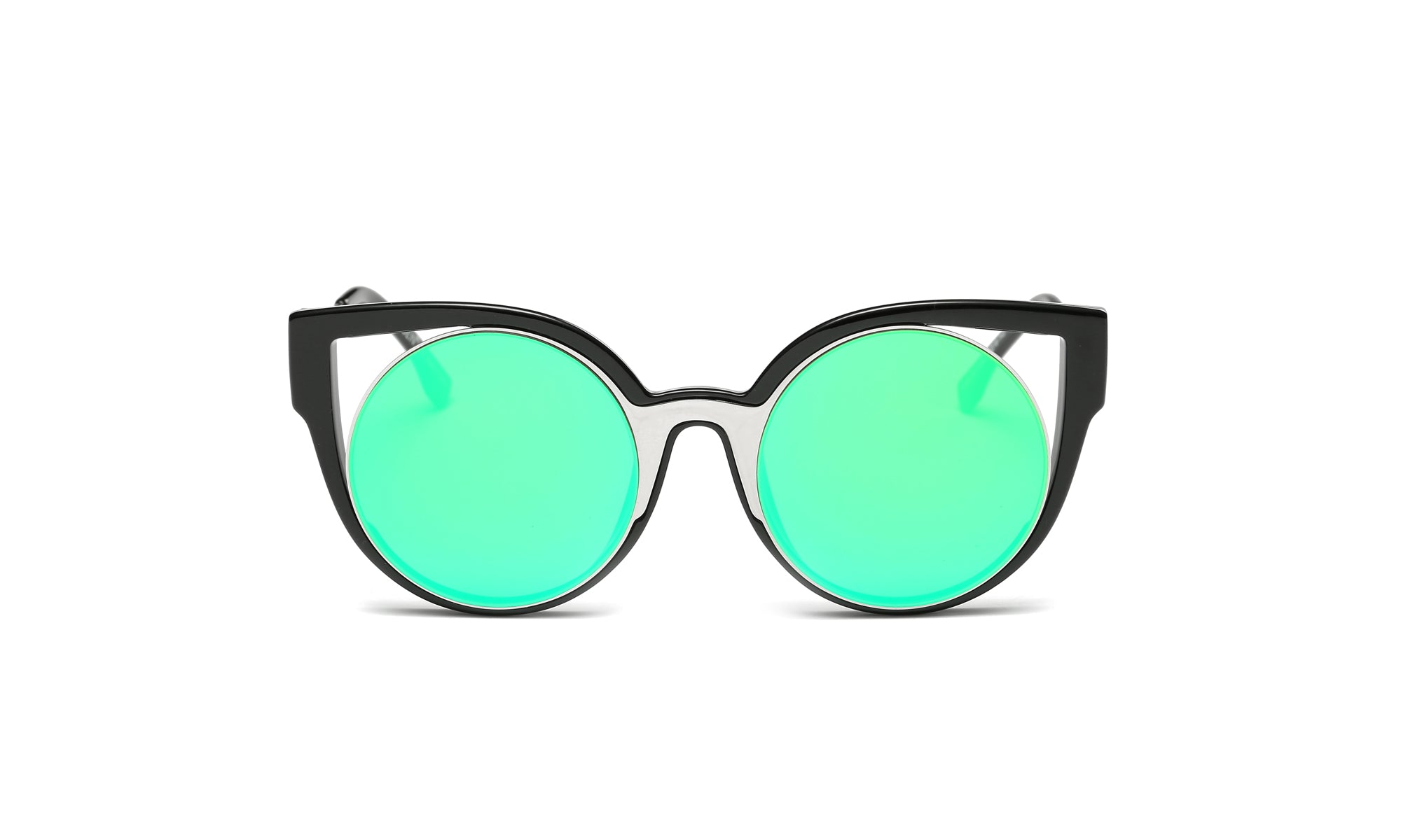 Dasein Fashion Round Polarized Sunglasses with Zigzag Arms