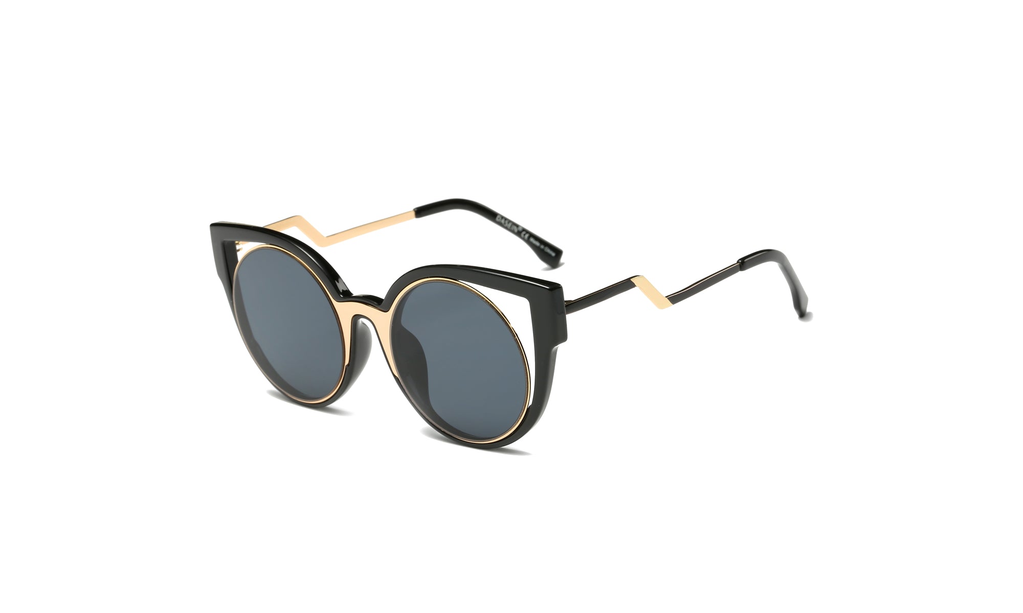 Dasein Fashion Round Polarized Sunglasses with Zigzag Arms
