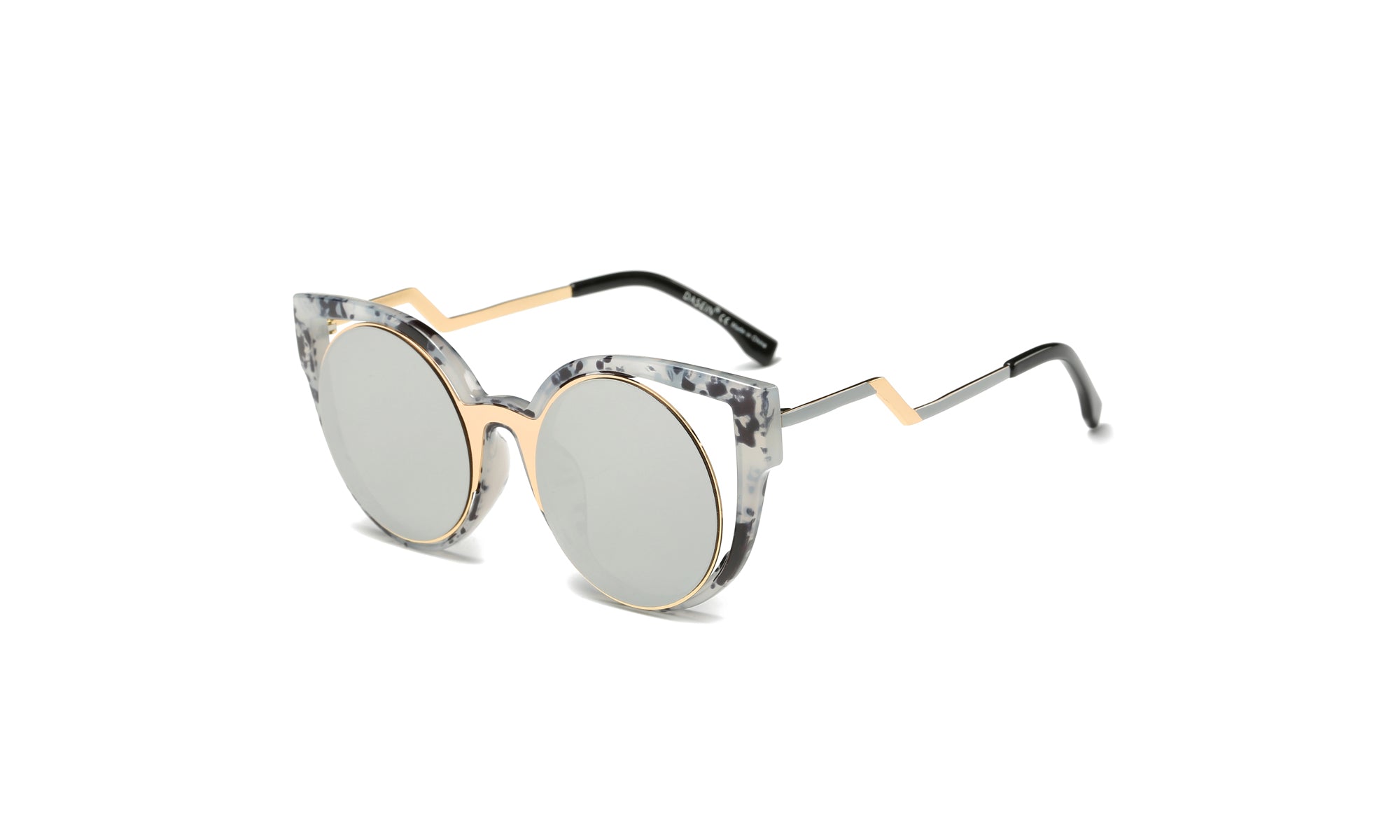 Dasein Fashion Round Polarized Sunglasses with Zigzag Arms