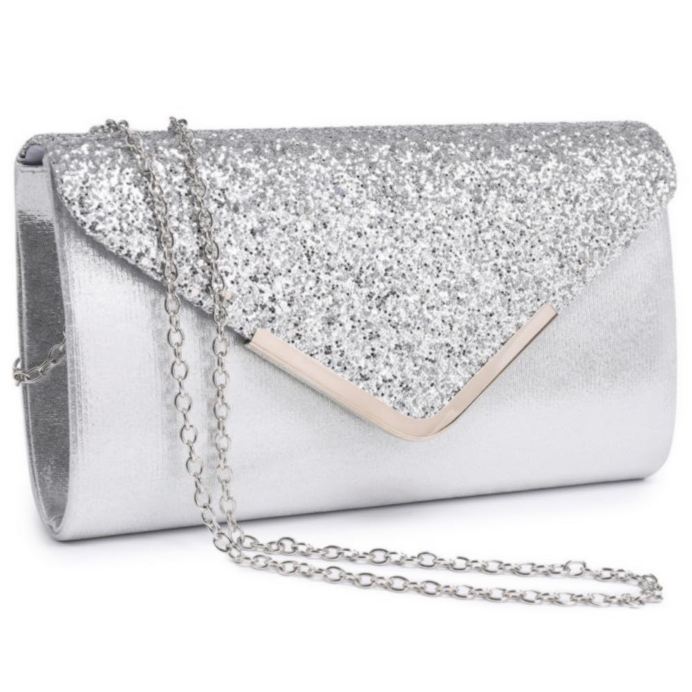 Women Evening Bags Formal Clutch Purses for Wedding Party Prom Handbags with Shoulder Strap and Glitter Flap | Formal, Wedding Party, Prom, with Shoulder Strap, Glitter Flap, Formal