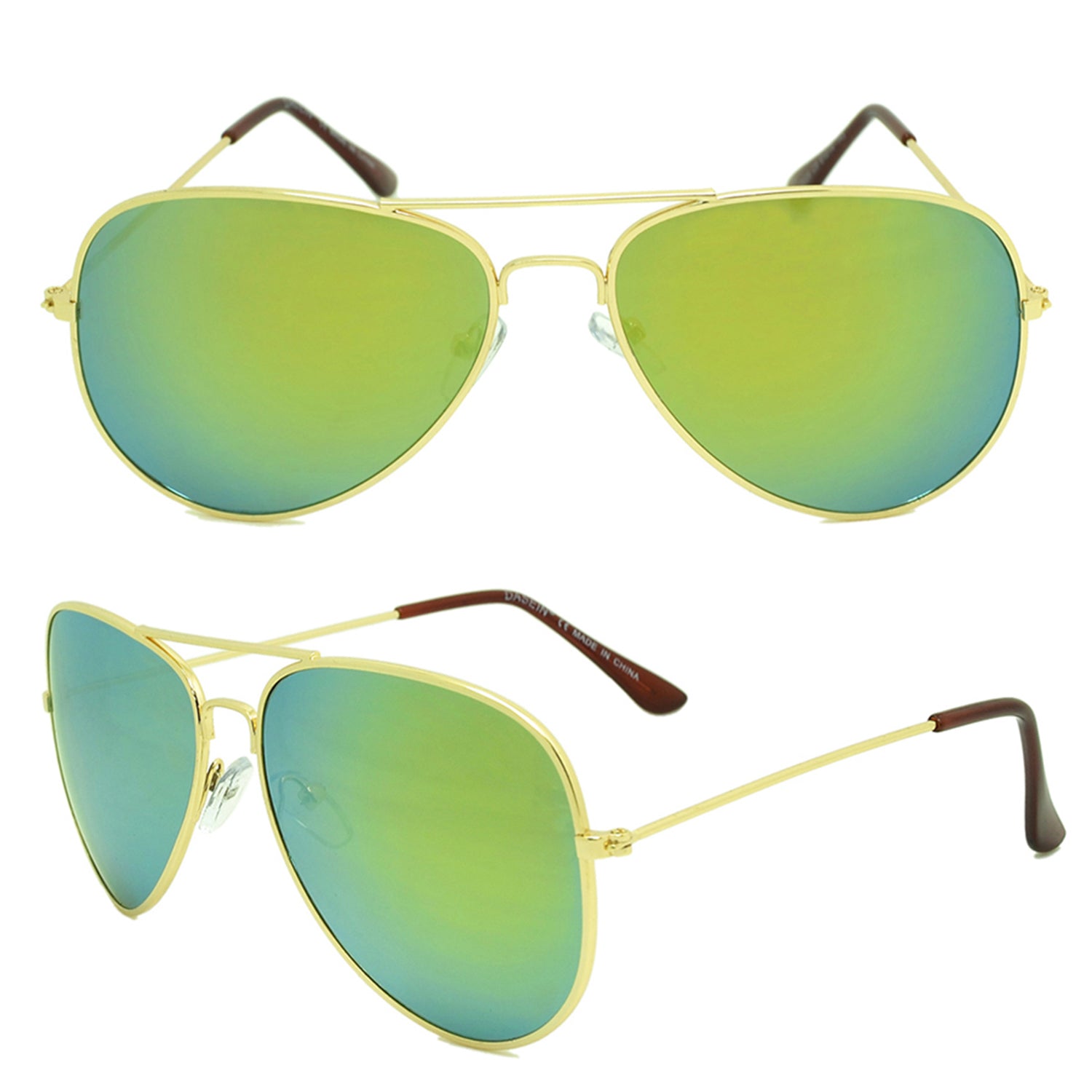 Unisex Classic Metal Sunglasses Polarized Color Lens Aviator Glasses