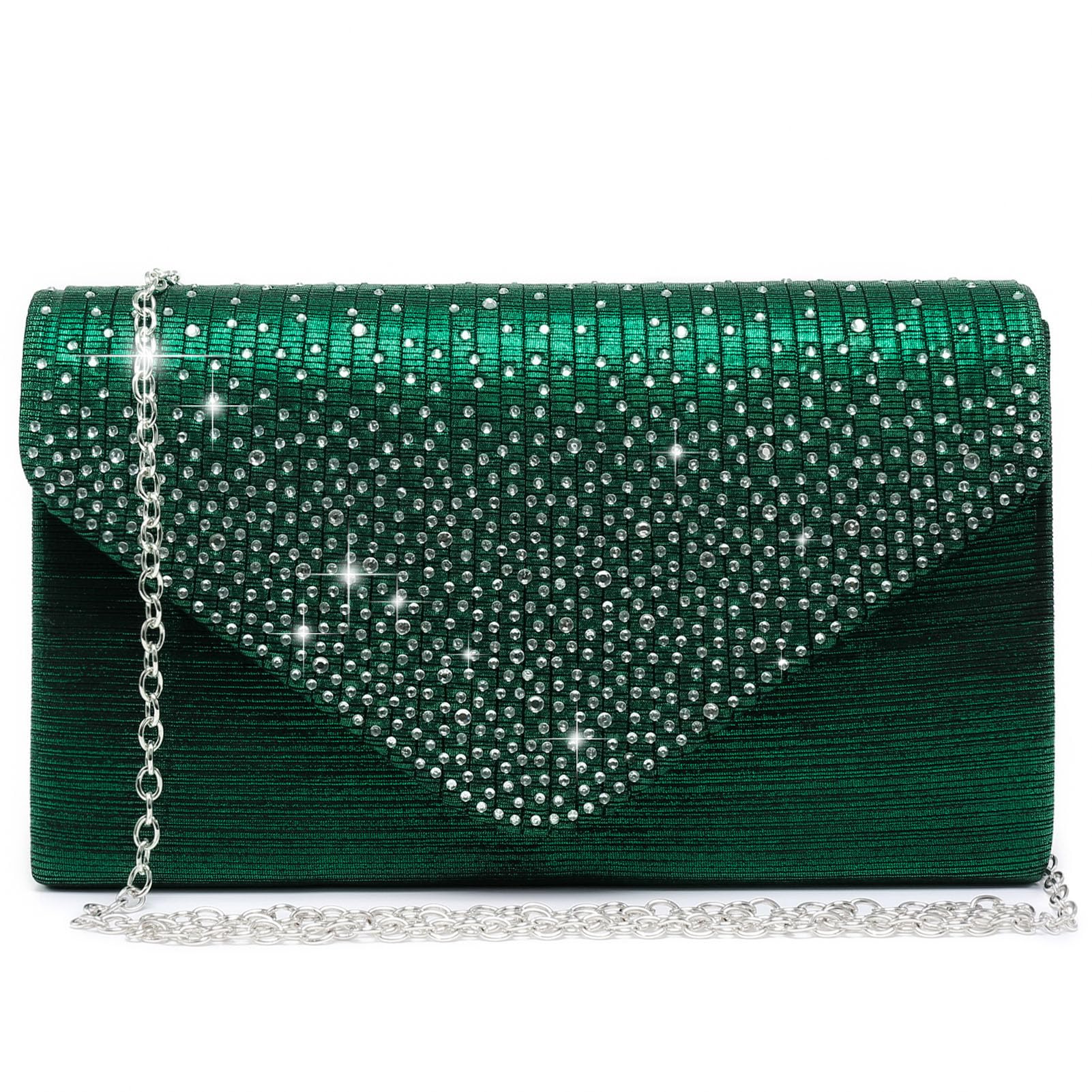 Ladies Frosted Satin Evening Clutch Purse Bag Crossbody Handbags Party Prom Wedding Envelope