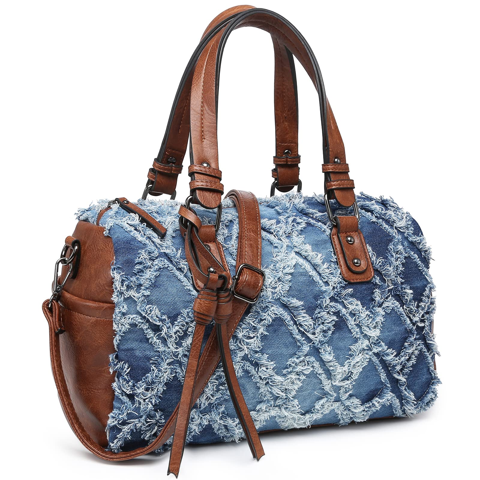 Women Soft Barrel Bags Large Hobo Top Handle Work Totes Satchel Handbags Shoulder Purse