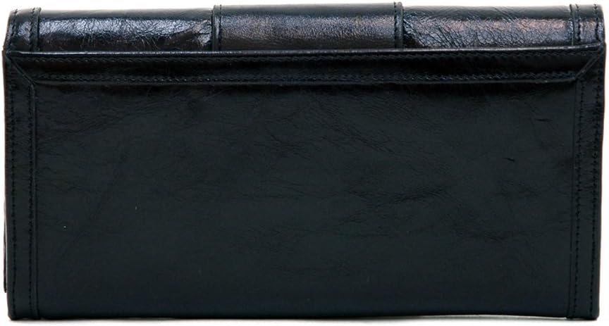 Dasein Women Genuine Italian Leather Checkbook Wallet Purse Card Case