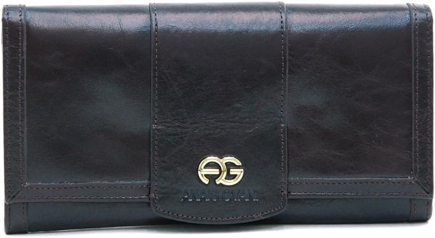 Dasein Women Genuine Italian Leather Checkbook Wallet Purse Card Case