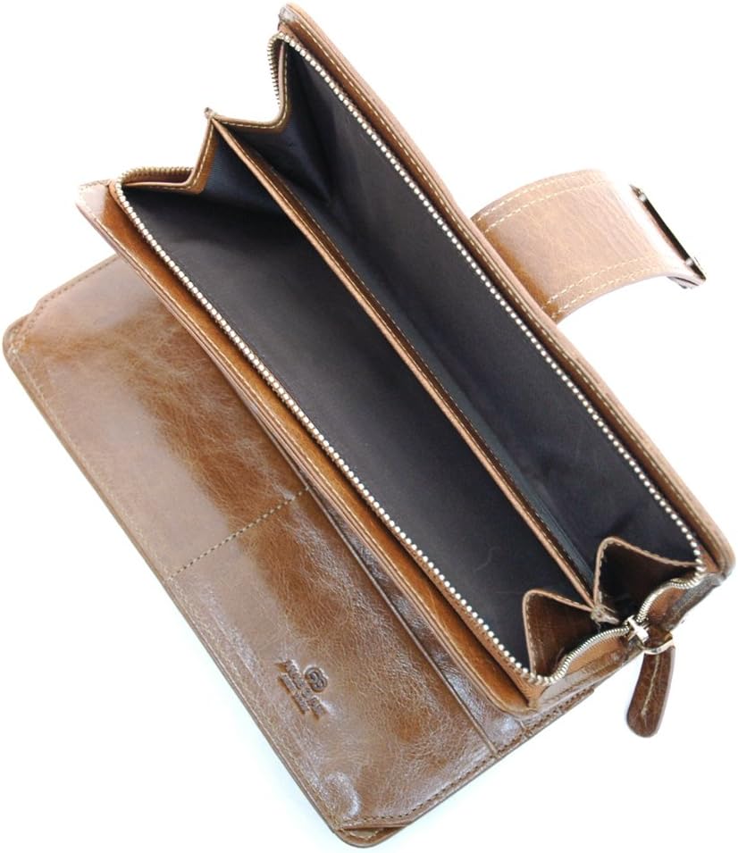 Dasein Women Genuine Italian Leather Checkbook Wallet Purse Card Case