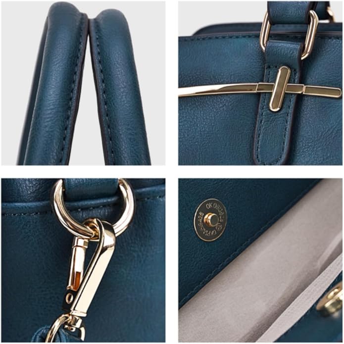 Women Handbag Wallet Tote Shoulder Hobo Bag Top Handle Satchel Purse Set 2pcs with 3 Compartments