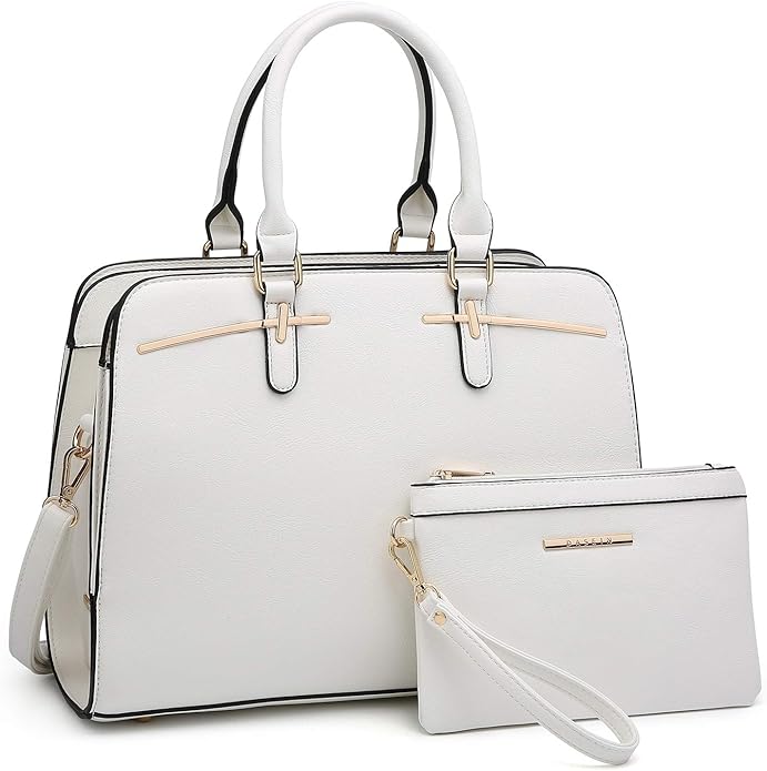 Women Handbag Wallet Tote Shoulder Hobo Bag Top Handle Satchel Purse Set 2pcs with 3 Compartments