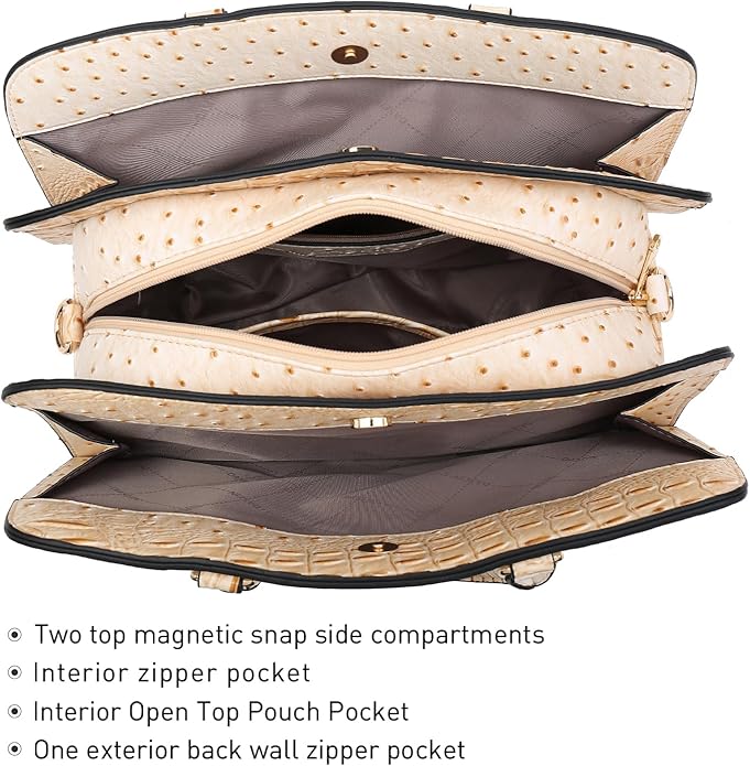 Women Handbag Wallet Tote Shoulder Hobo Bag Top Handle Satchel Purse Set 2pcs with 3 Compartments