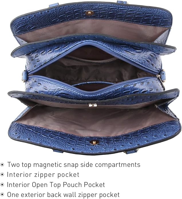 Women Handbag Wallet Tote Shoulder Hobo Bag Top Handle Satchel Purse Set 2pcs with 3 Compartments
