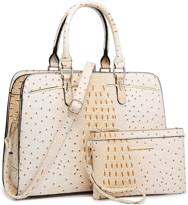 Women Handbag Wallet Tote Shoulder Hobo Bag Top Handle Satchel Purse Set 2pcs with 3 Compartments