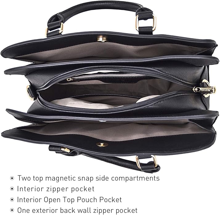 Women Handbag Wallet Tote Shoulder Hobo Bag Top Handle Satchel Purse Set 2pcs with 3 Compartments