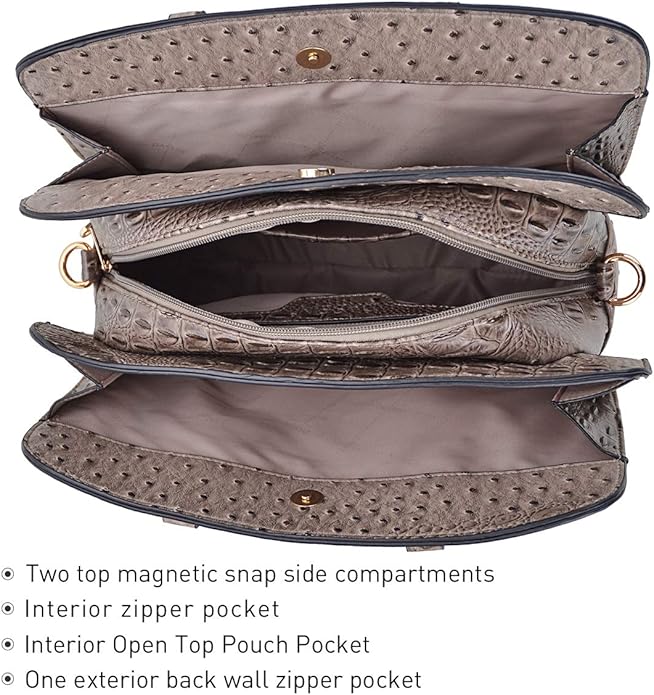 Women Handbag Wallet Tote Shoulder Hobo Bag Top Handle Satchel Purse Set 2pcs with 3 Compartments