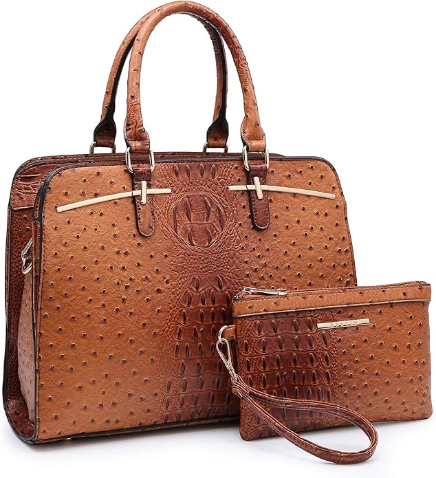 Women Handbag Wallet Tote Shoulder Hobo Bag Top Handle Satchel Purse Set 2pcs with 3 Compartments