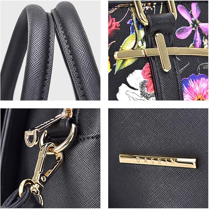 Women Handbag Wallet Tote Shoulder Hobo Bag Top Handle Satchel Purse Set 2pcs with 3 Compartments