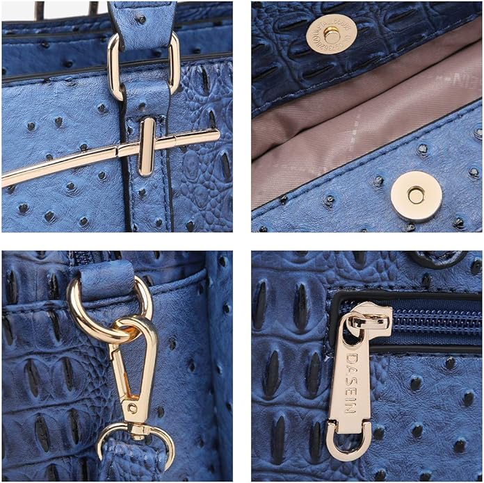 Women Handbag Wallet Tote Shoulder Hobo Bag Top Handle Satchel Purse Set 2pcs with 3 Compartments