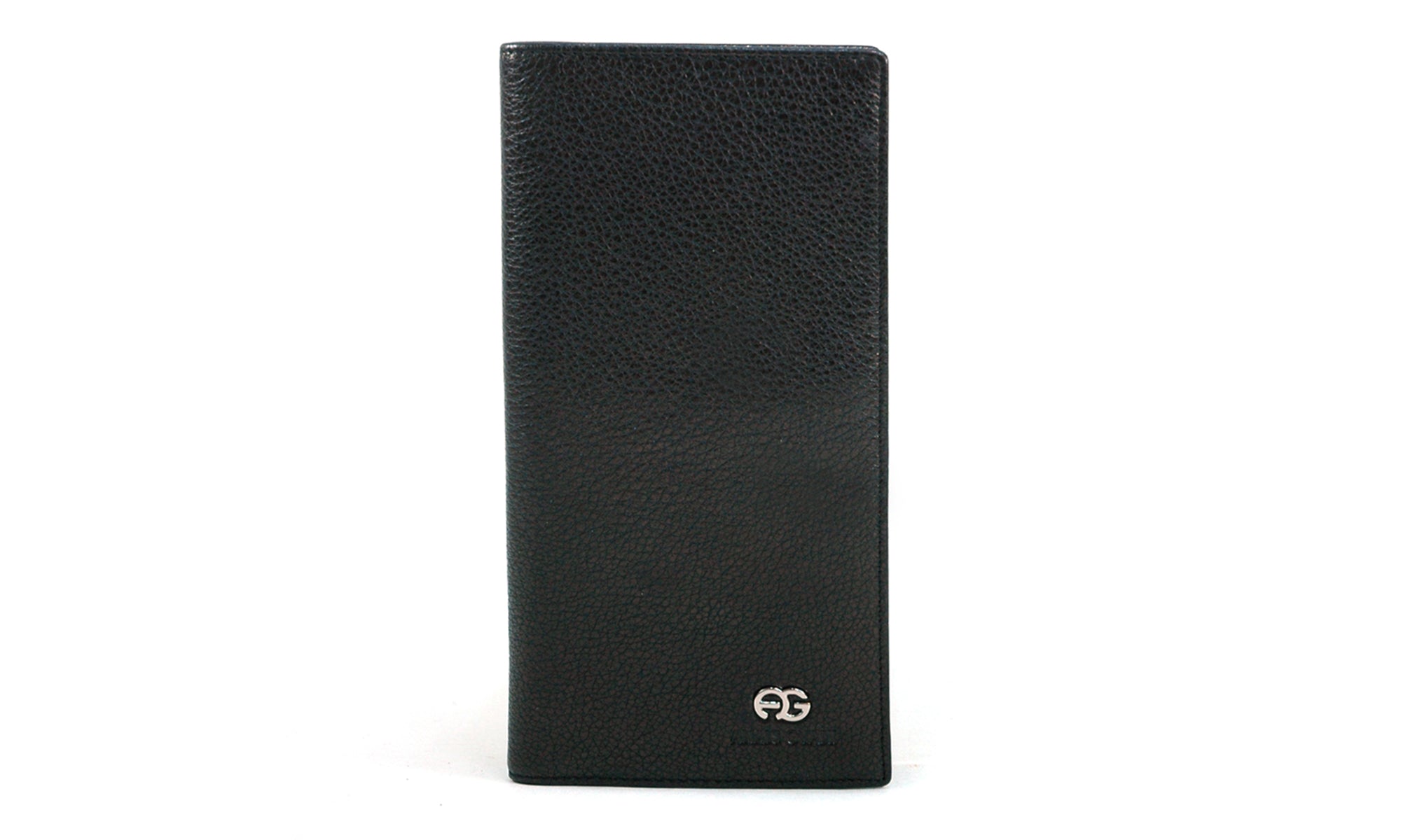 Dasein Black Italian Leather Long Wallet Clutch with Multiple Card Slots