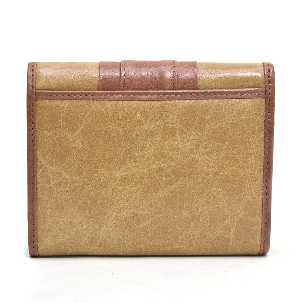 Dasein small Women Italian Genuine Leather Color-Block Wallet Credit Card Holder