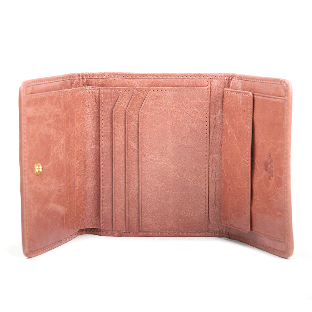 Dasein small Women Italian Genuine Leather Color-Block Wallet Credit Card Holder