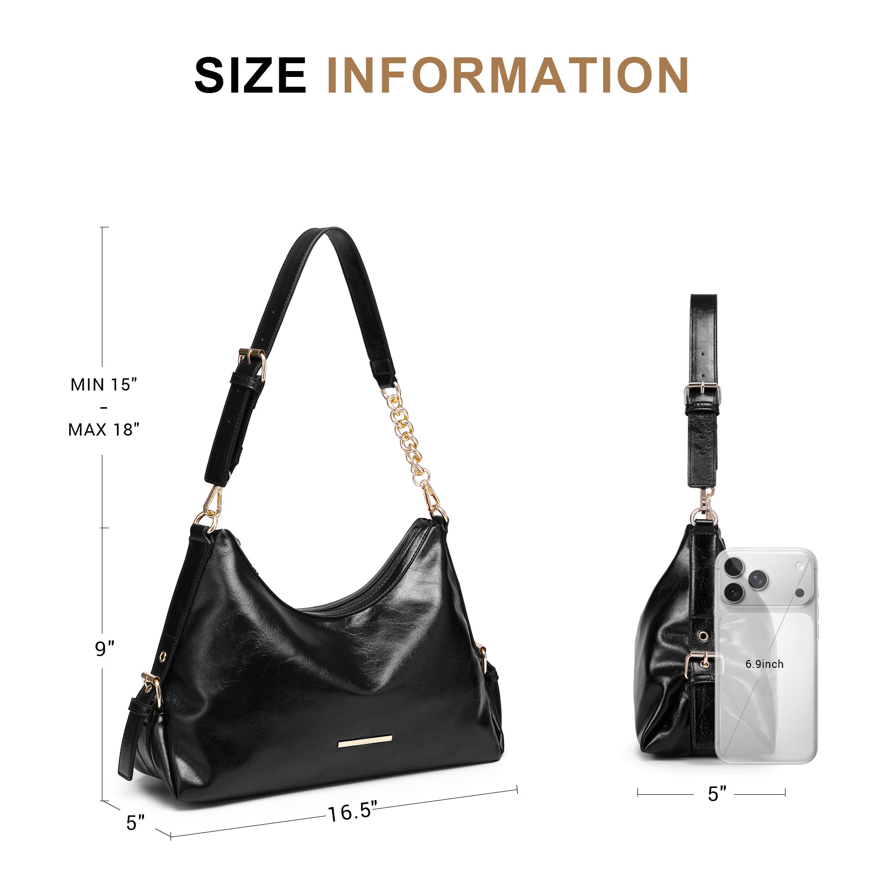 Womens Retro Hobo Bag Trendy Shoulder Purse Multi-Pocket Handbags Tote for Work/Shopping/Travel