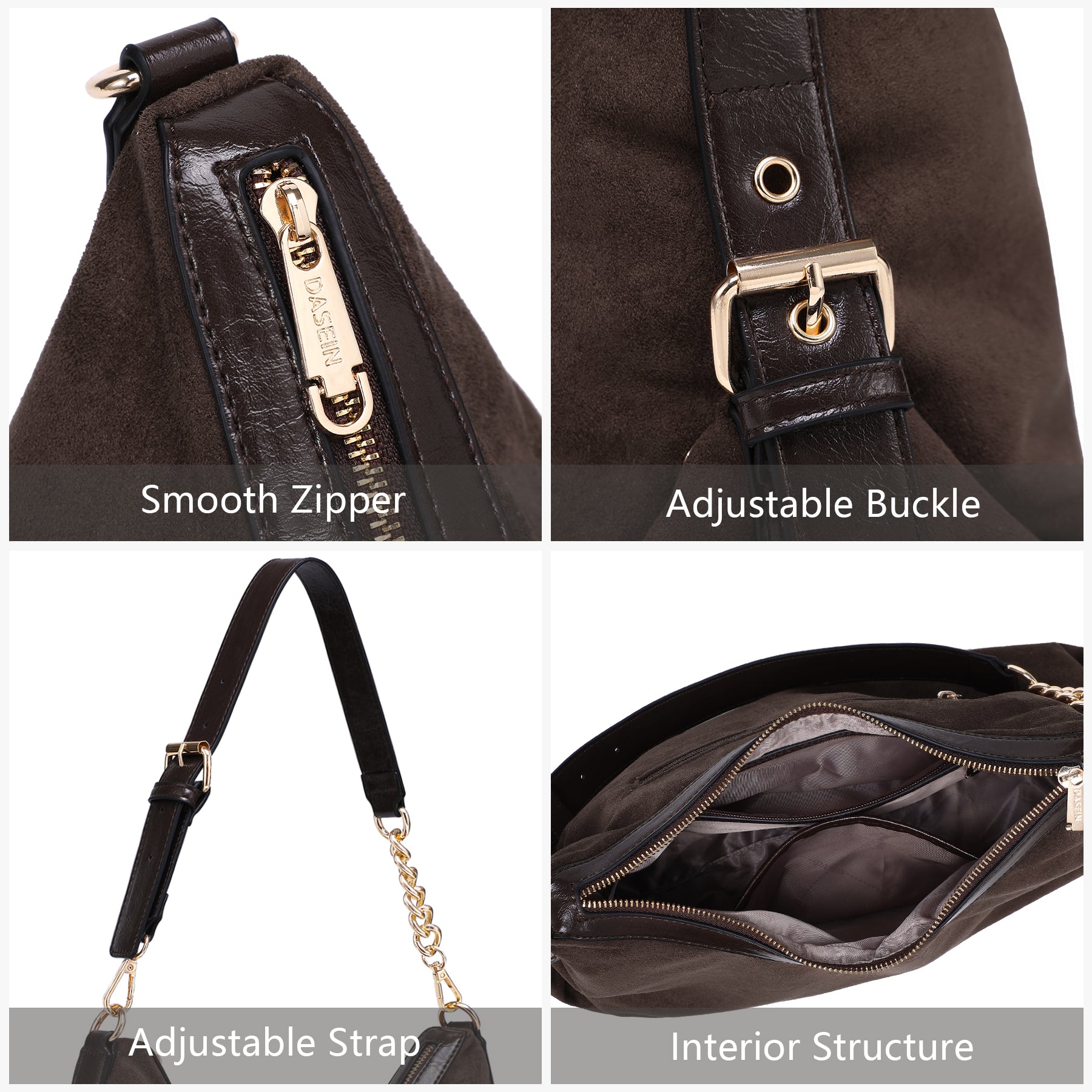 Womens Retro Hobo Bag Trendy Shoulder Purse Multi-Pocket Handbags Tote for Work/Shopping/Travel