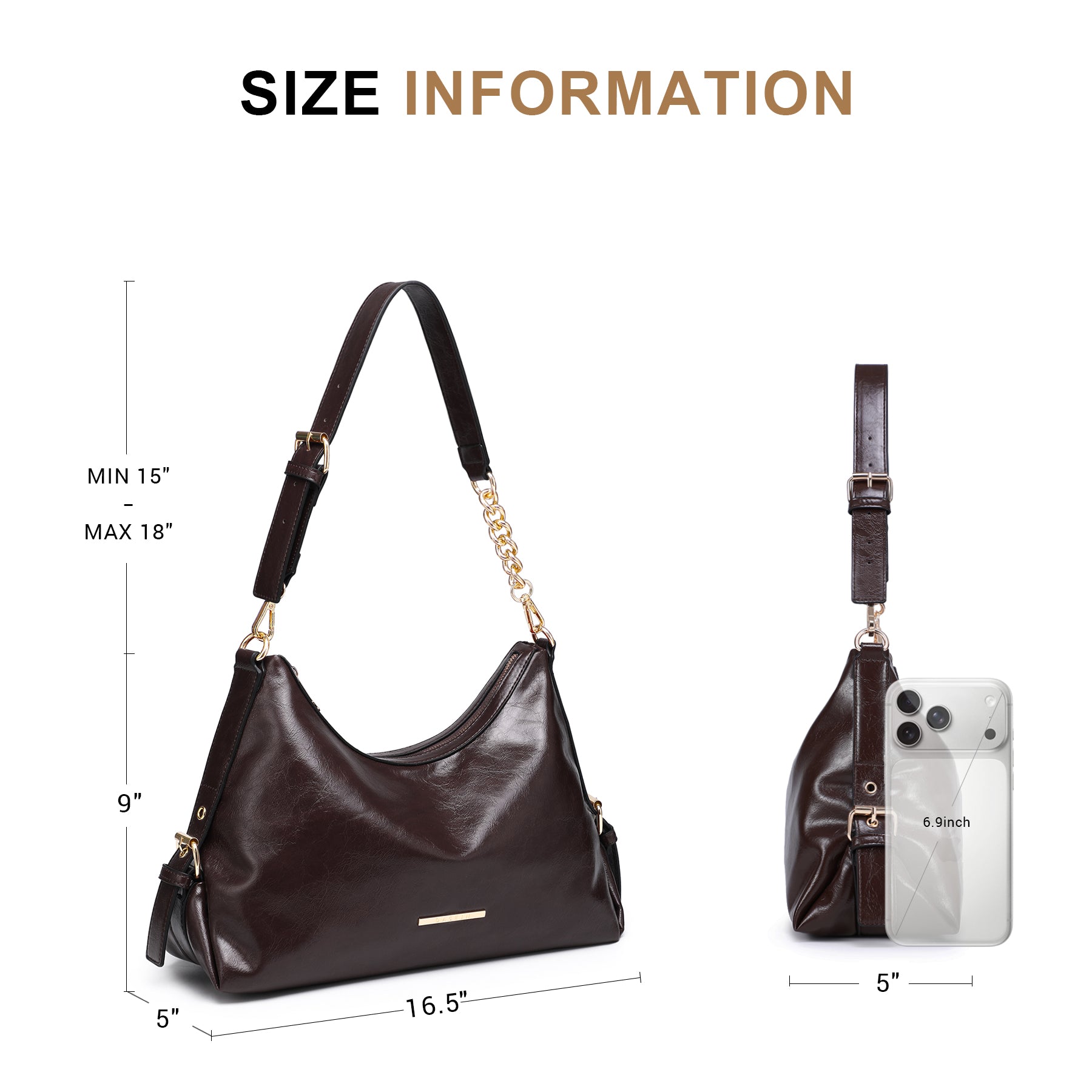 Womens Retro Hobo Bag Trendy Shoulder Purse Multi-Pocket Handbags Tote for Work/Shopping/Travel