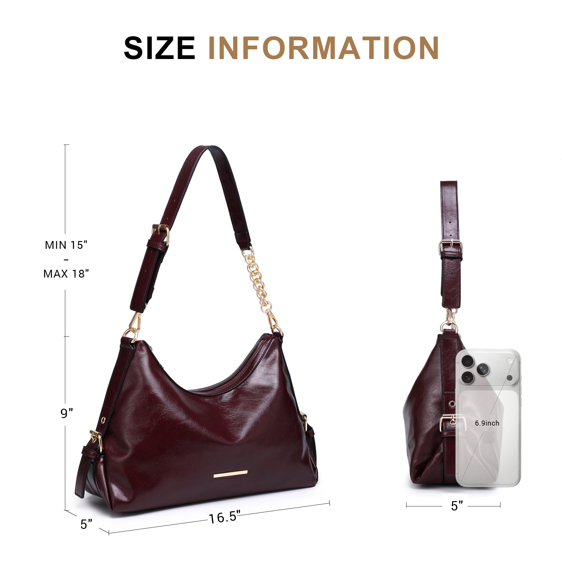 Womens Retro Hobo Bag Trendy Shoulder Purse Multi-Pocket Handbags Tote for Work/Shopping/Travel