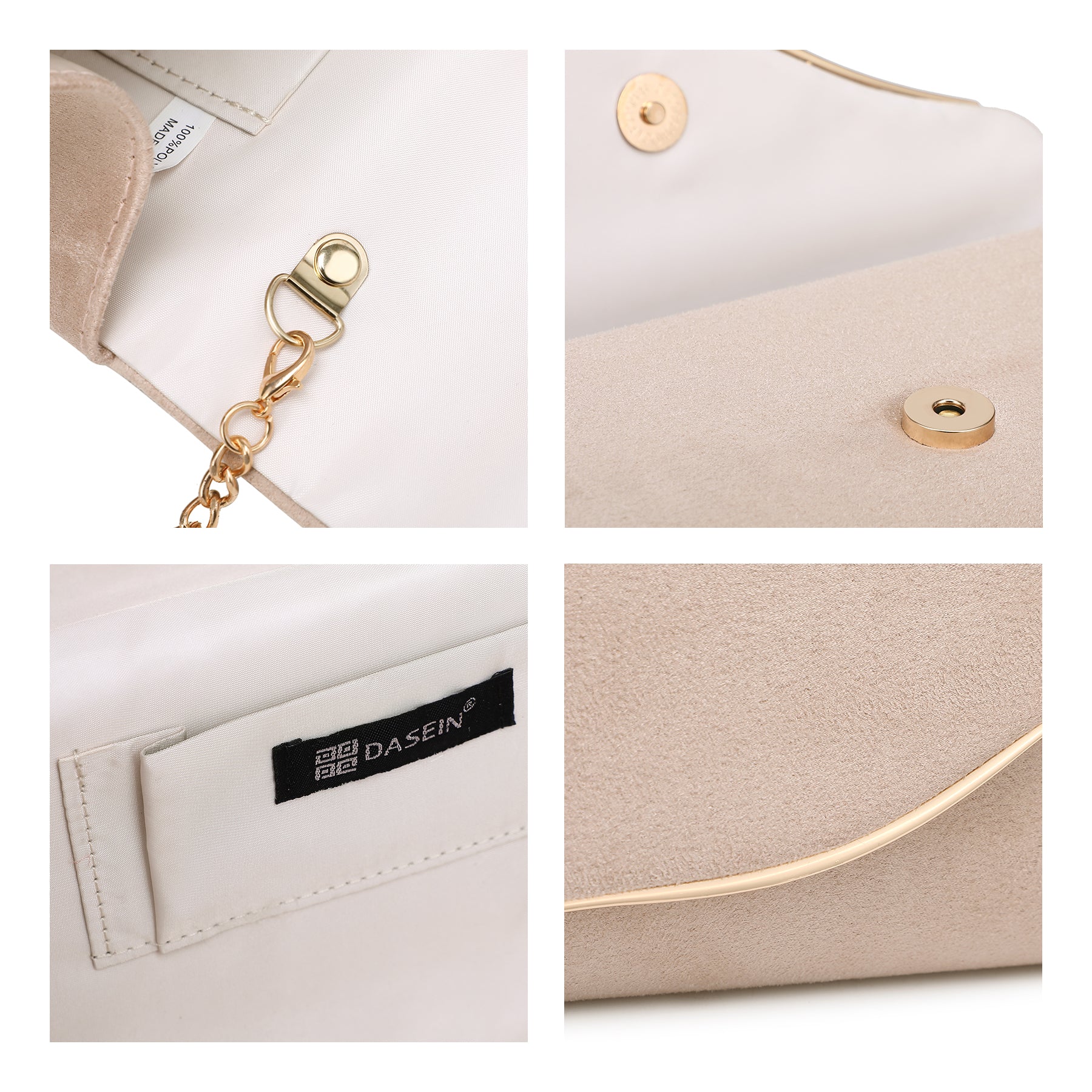 Faux Suede Evening Bag Clutch Purses for Women for Wedding Party Prom Formal Handbags with Shoulder Strap