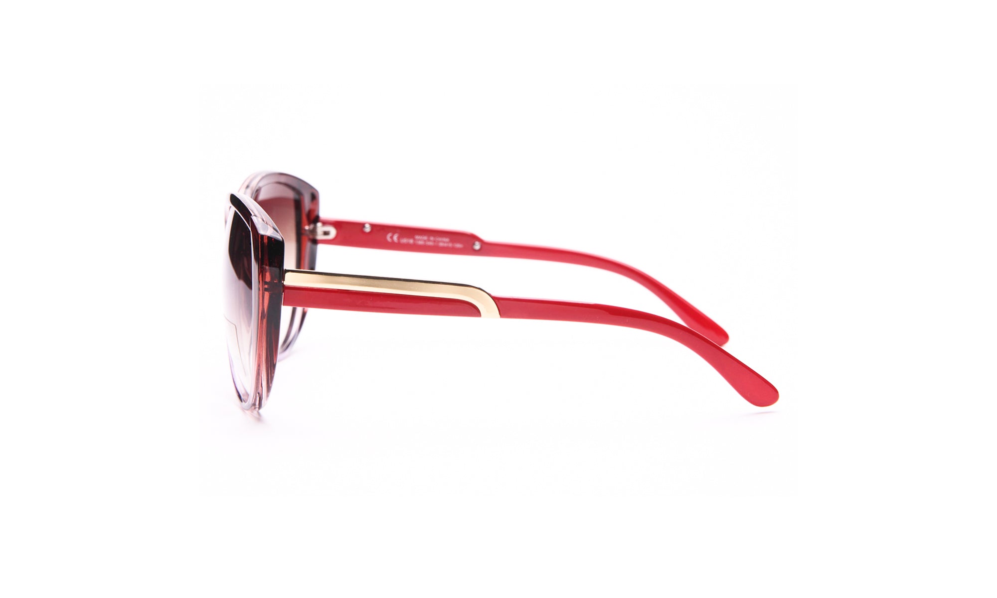 Dasein Classic Round Sunglasses with Soft Pointy Angles and Side Metallic Accent