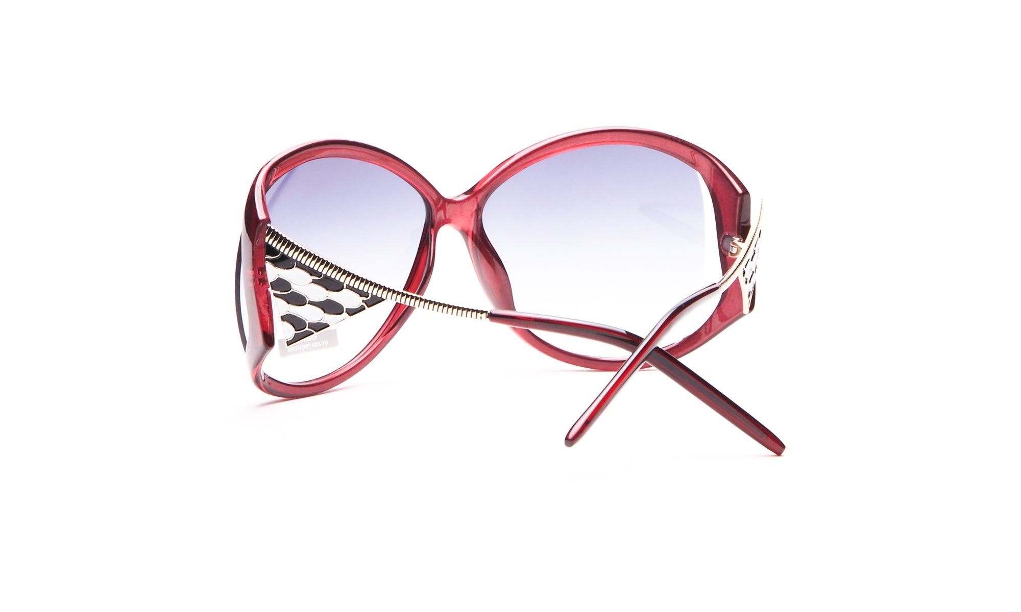 Dasein Feminine Fashion Oversized Sunglasses with Pop Out Mosaic Design
