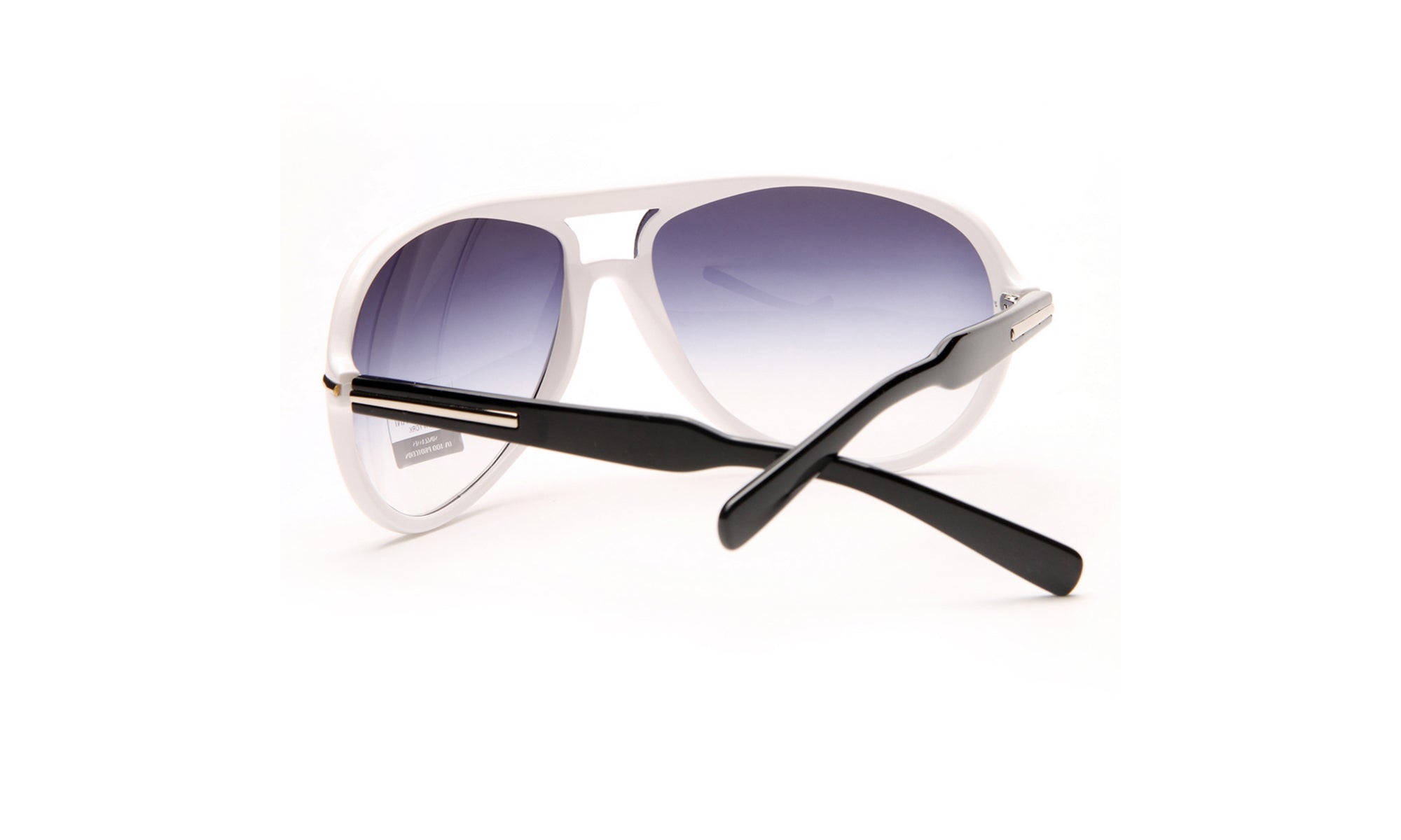 Dasein Feminine Fashion Thick Frame Sunglasses with Stripe Accent