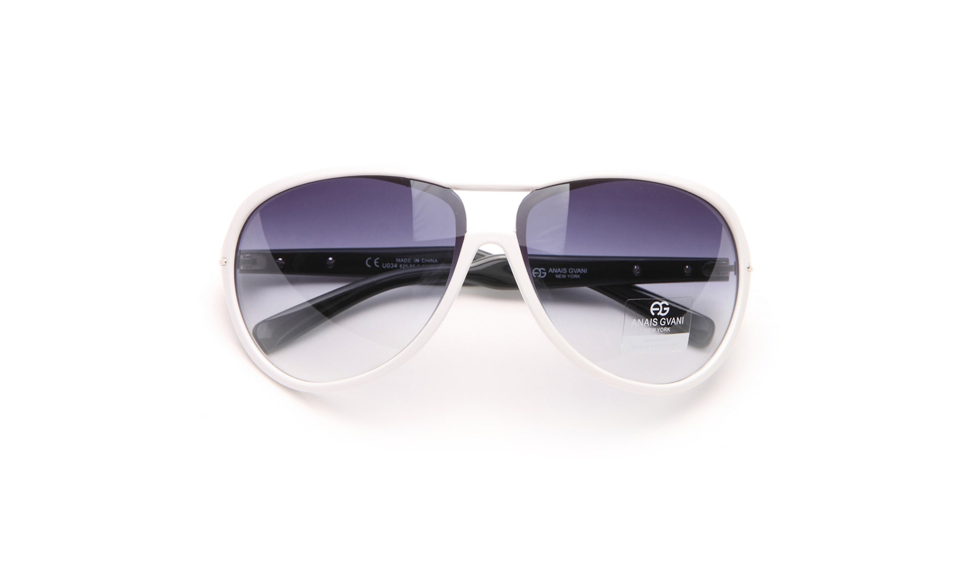 Dasein Feminine Fashion Thick Frame Sunglasses with Stripe Accent
