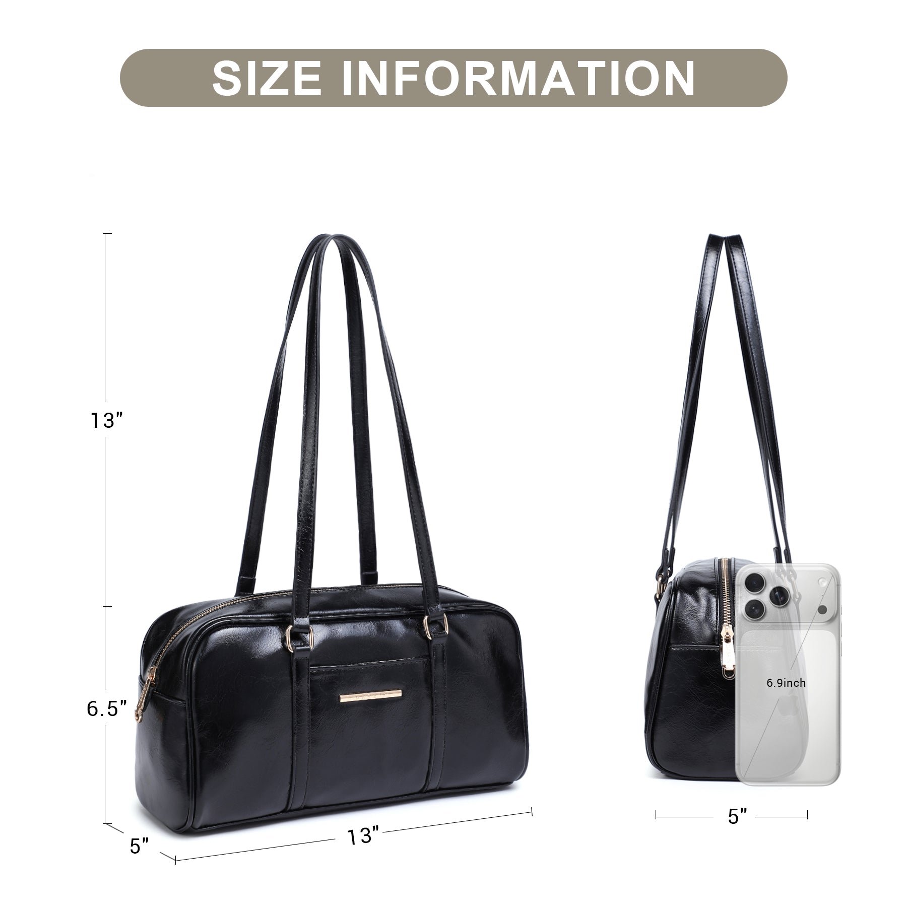 Faux Suede Shoulder Purses Retro Hobo Handbag Boston Style Bag East West Satchel for Women