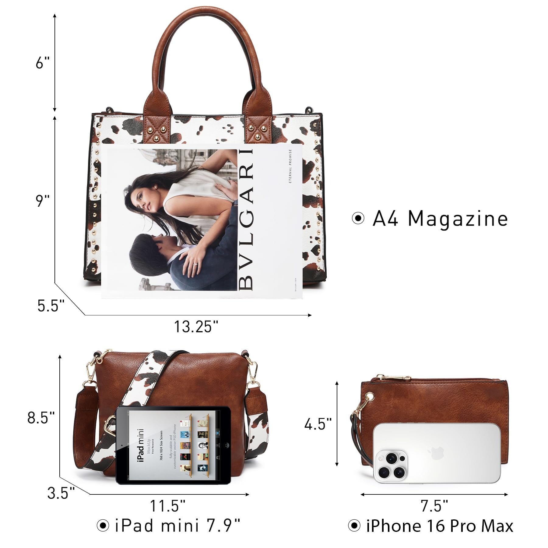 Purses Handbags for Women Tote Wallet Set Top Handle Satchel Shoulder Hobo Bag 3pcs