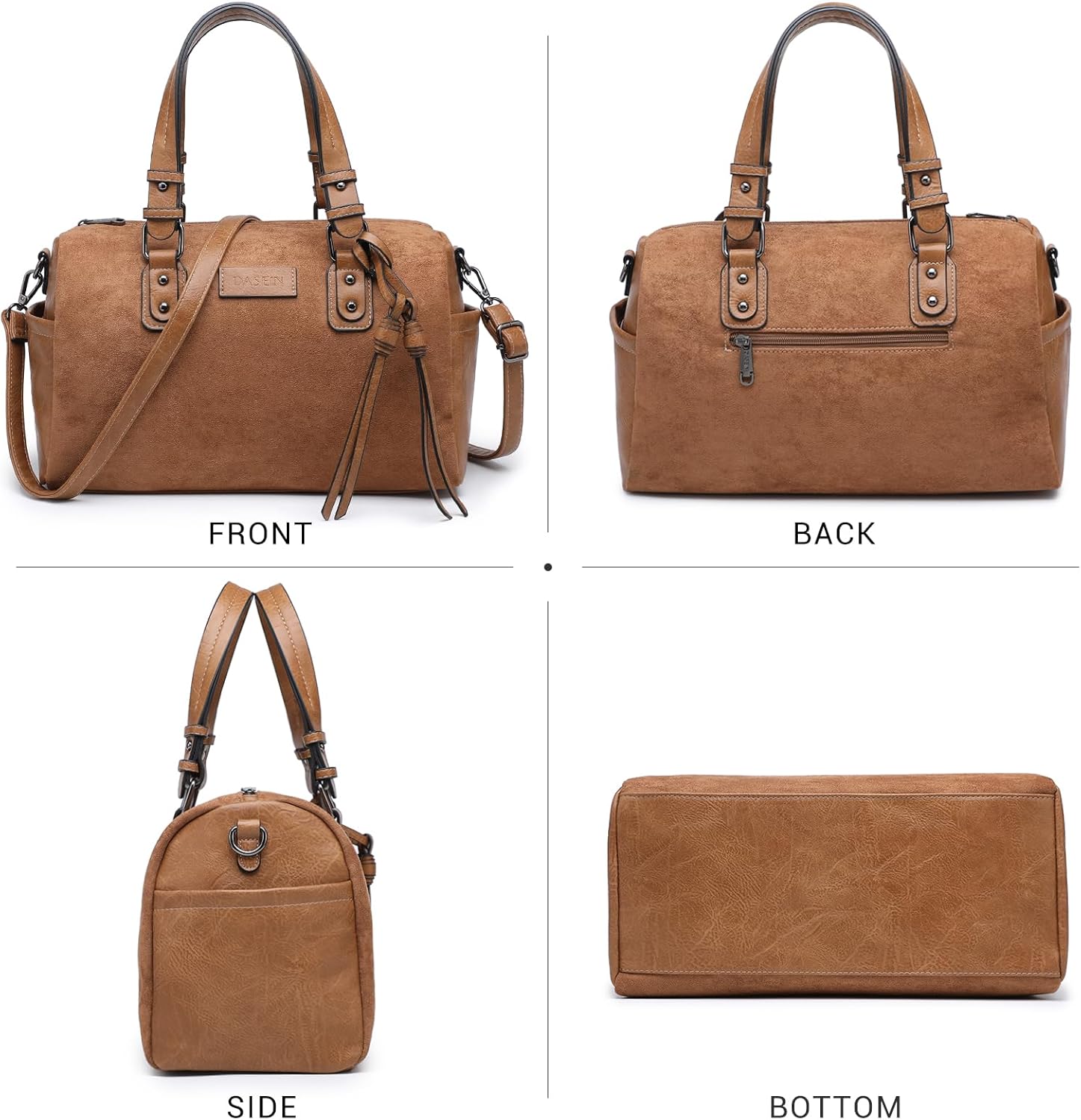 Women Suede Barrel Bags Large Hobo Top Handle Work Totes Satchel Handbags Shoulder Purse