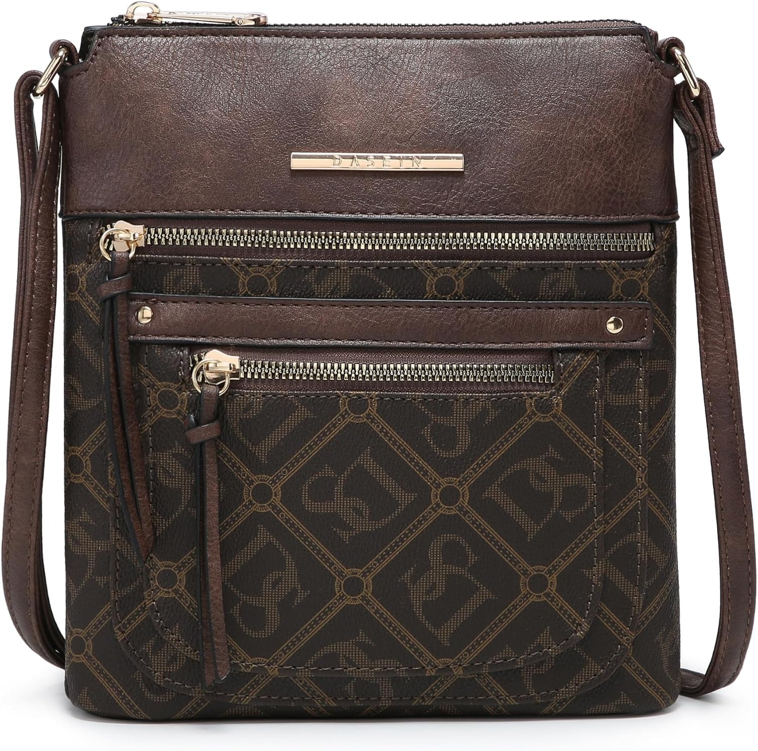 Crossbody Purse for Women Vegan Leather Shoulder Handbags Messenger Bags with Multi Zipper Pockets