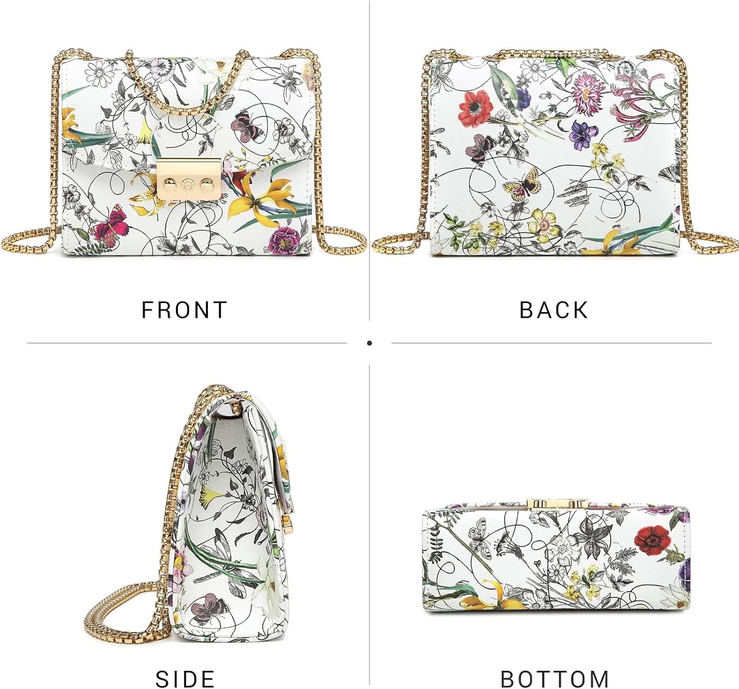 Women Small Crossbody Bag Designer Evening Bag Clutch Purse Handbag for Wedding/Prom/Party with Double Chain Strap | Small, Designer