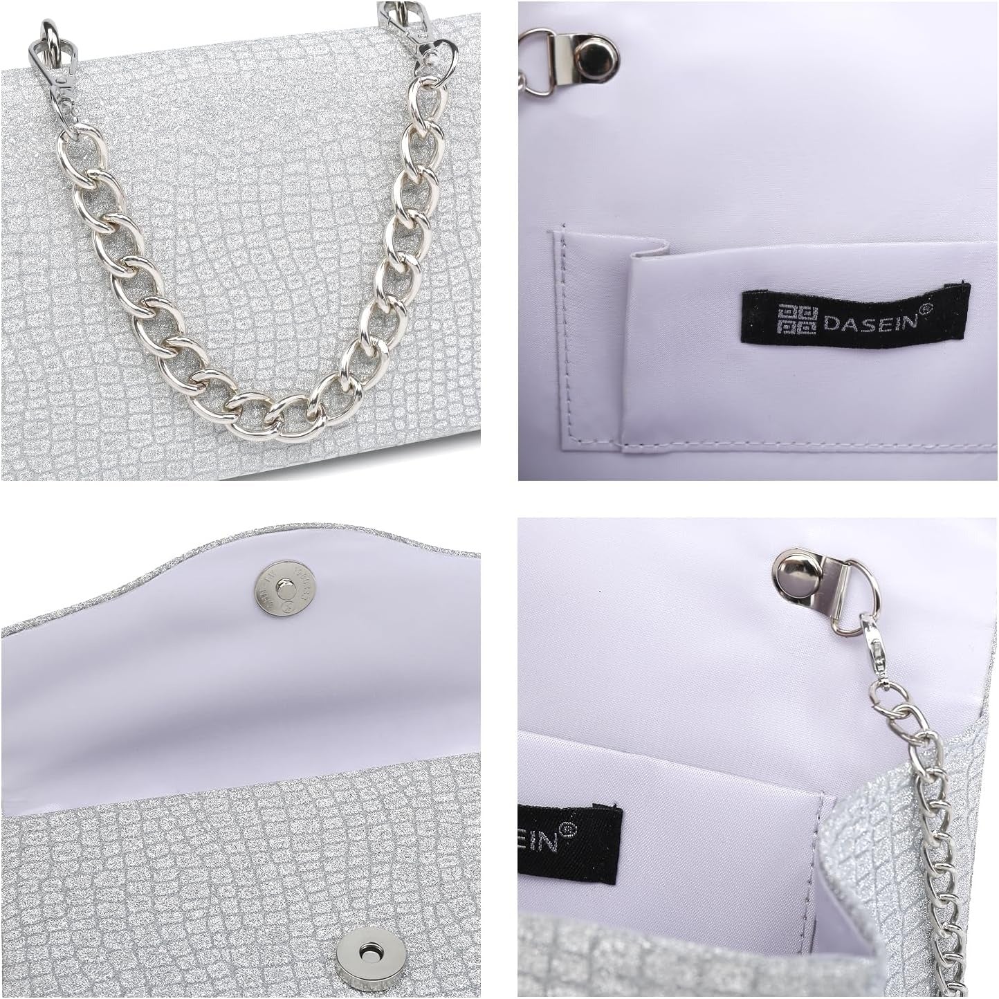 Women Sparkling Glitter Evening Handbag Top Handle Clutch Purse for Wedding Party Prom Cocktail Bridal