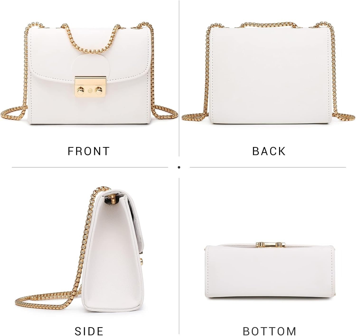 Women Small Crossbody Bag Designer Evening Bag Clutch Purse Handbag for Wedding/Prom/Party with Double Chain Strap | Small, Designer