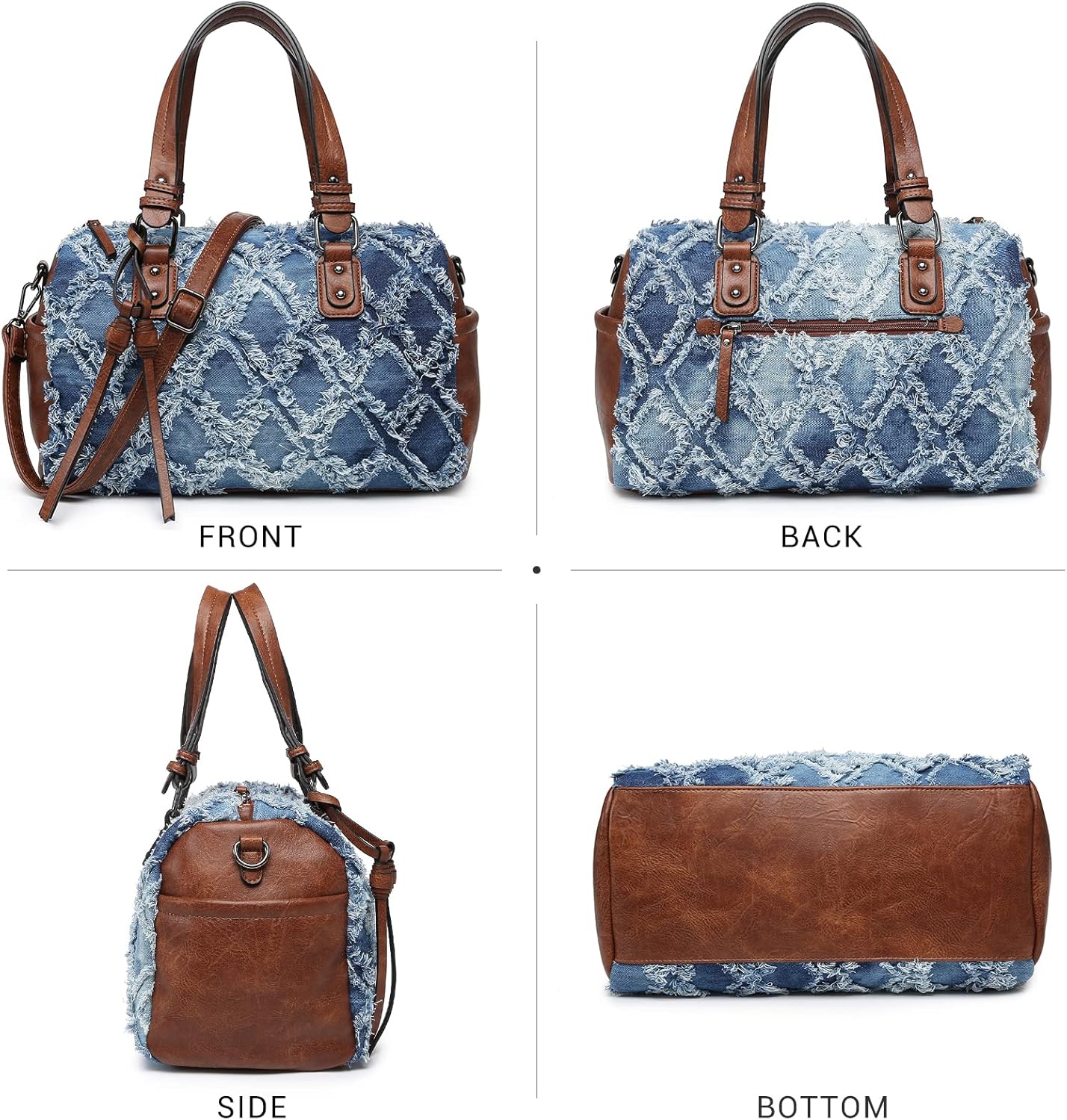 Women Soft Barrel Bags Large Hobo Top Handle Work Totes Satchel Handbags Shoulder Purse